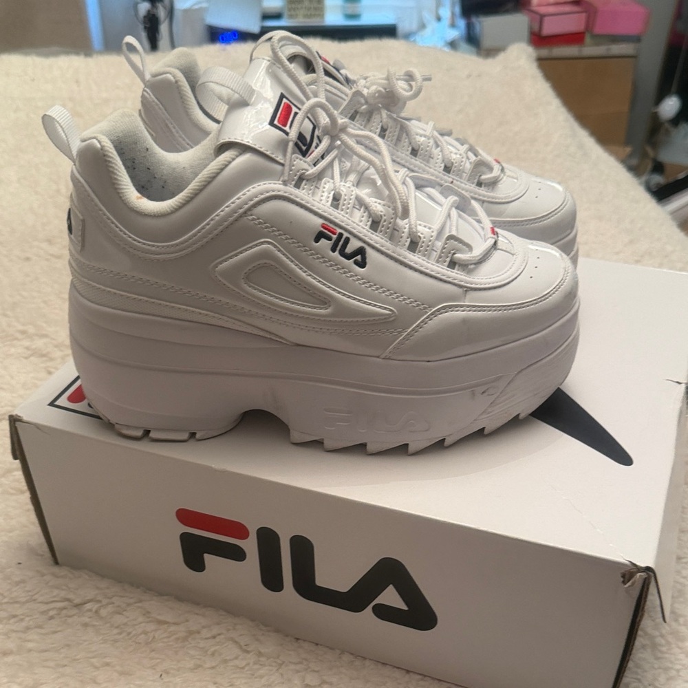 Fila Disruptor 2 Wedge Patent Leather Sneakers